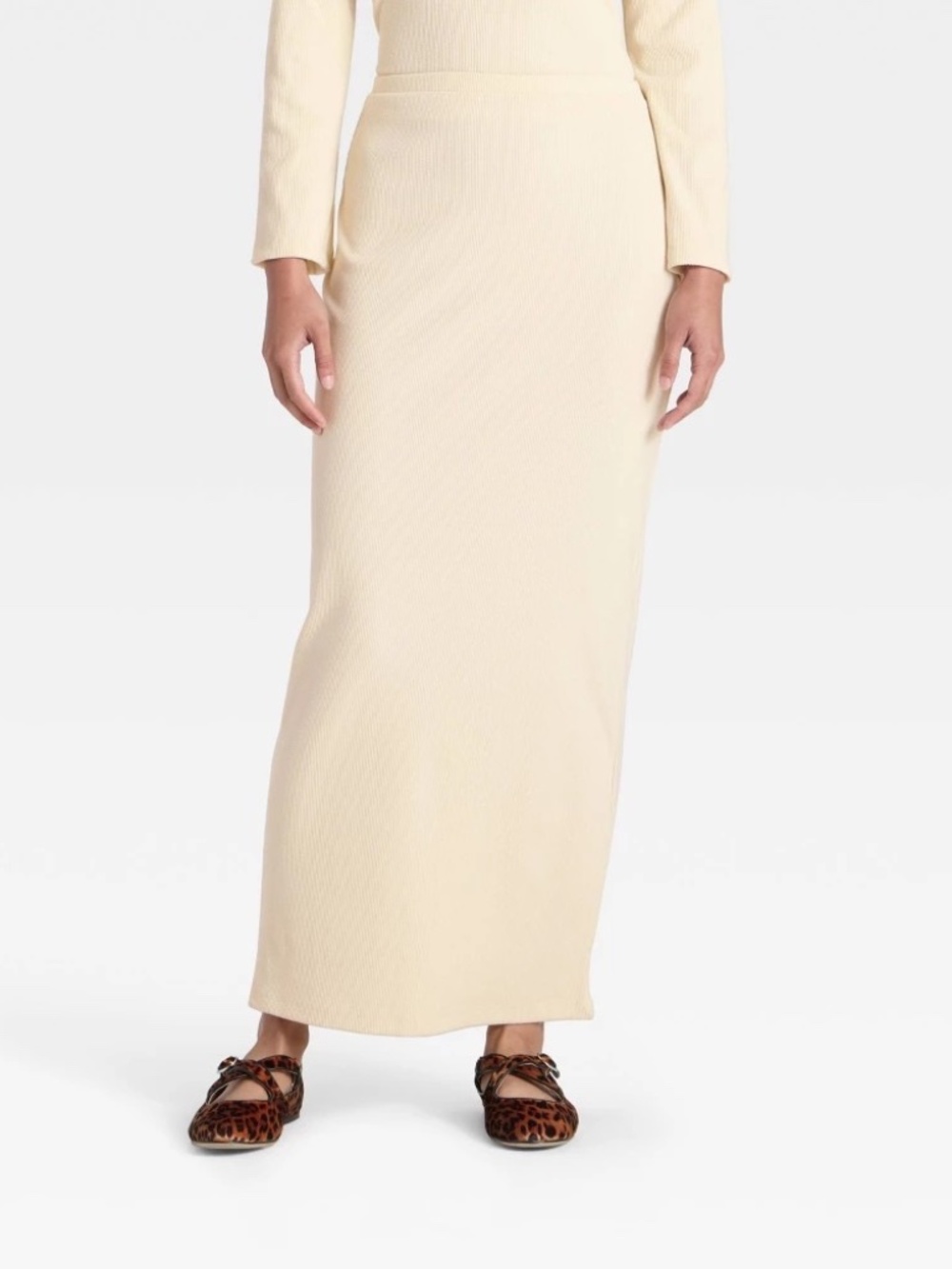 Women's High-Rise Brushed Ribbed Maxi Skirt